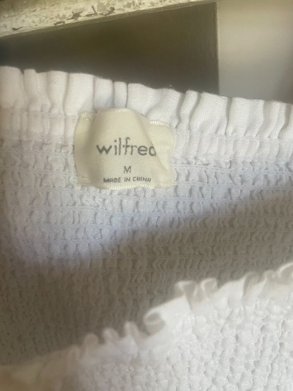 [aritzia] wilfred smocked linen villa dress-white Size M - Picture 3 of 5